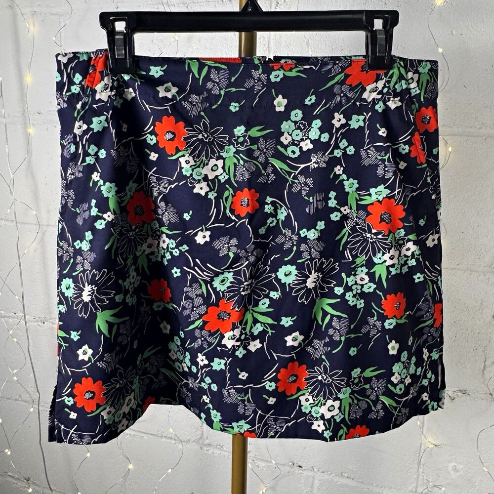 lady hagen women’s size 8 navy floral golf skort skirt built in shorts stretch